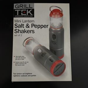 NIB Grill Tek Mini Lantern Salt & Pepper Shakers